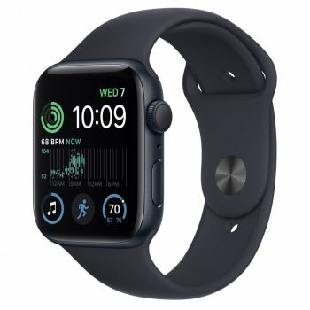 Apple Apple Watch SE 2 (2022), GPS, Carcasa Midnight Aluminium 44mm, Midnight Sport Band
