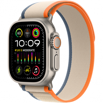 Apple Apple Watch Ultra 2, GPS, Cellular, Carcasa Titanium 49mm, Orange/Beige Trail Loop - S/M Apple Apple Watch Ultra 2, GPS, Cellular, Carcasa Titanium 49mm, Orange/Beige Trail Loop - S/M