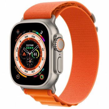 Apple Apple Watch Ultra, GPS, Cellular, Carcasa Titanium 49mm, Orange Alpine Loop - Large Apple Apple Watch Ultra, GPS, Cellular, Carcasa Titanium 49mm, Orange Alpine Loop - Large
