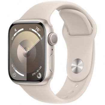 Apple Smartwatch Apple Watch 9 GPS, 41mm Starlight Aluminium Case, Starlight Sport Band - M/L