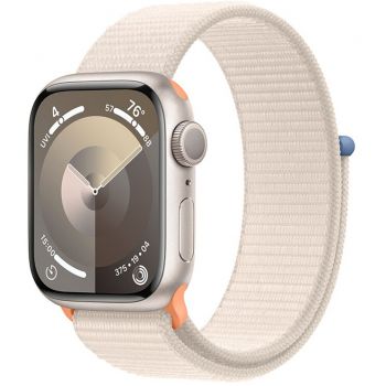 Apple Smartwatch Apple Watch 9 GPS, 41mm Starlight Aluminium Case, Starlight Sport Loop