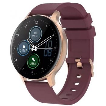 Canyon SmartWatch Canyon Badian auriu, curea silicon, Visiniu de firma original