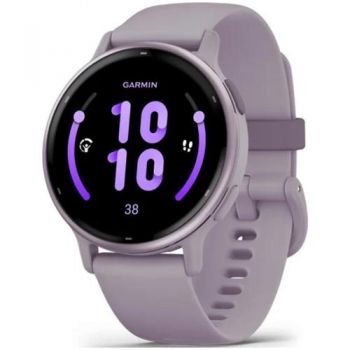 Ceas activity outdoor tracker Garmin vivoactive 5, GPS, 42mm, curea silicon, Metallic Orchid/Orchid