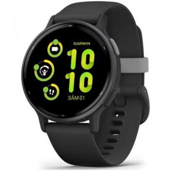 Ceas activity outdoor tracker Garmin vivoactive 5, GPS, 42mm, curea silicon, Slate/Black ieftina