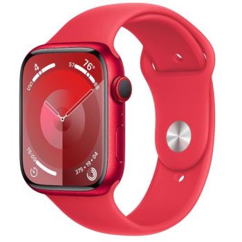 Ceas inteligent Smartwatch Apple Watch 9 GPS + Cellular, 45mm RED Aluminium Case, Sport Band - M/L la reducere