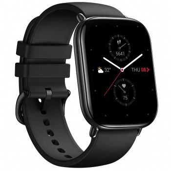 Ceas smartwatch Amazfit Zepp E, 188 mAh, Bluetooth 5.0, Display patrat, Polar Black