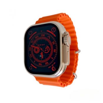 Ceas Smartwatch, Bluetooth, Bratara Fitness, Display HD 45mm, Android/IOS, Incarcare Wireless, Z70, Portocaliu