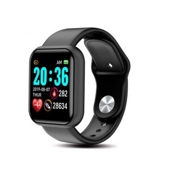Ceas Smartwatch, fitness tracker, Waterproof, cu bluetooth, Unisex, Negru