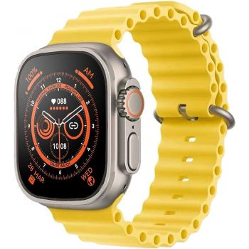 Ceas smartwatch S8 Ultra Max, 49mm Touchscreen, Senzori Monitorizare, Functie Telefon, Yellow