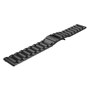 Curea metal Samsung Galaxy Watch 4, Galaxy Watch Active 1 /2 40/44mm, Huawei Watch GT, GT 2, GT 3, 42 mm, Negru