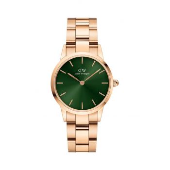 Daniel Wellington ceas Iconic Link Emerald femei, culoarea auriu ieftin