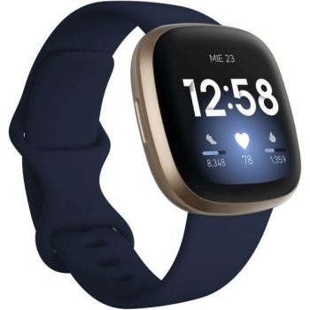 Fitbit Ceas activity tracker Fitbit Versa 3, NFC, WiFi, Bluetooth (Albastru/Auriu)