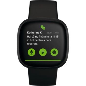 Fitbit Ceas activity tracker Fitbit Versa 3, NFC, WiFi, Bluetooth (Negru) Fitbit Ceas activity tracker Fitbit Versa 3, NFC, WiFi, Bluetooth (Negru)