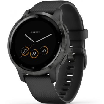 GARMIN Smartwatch Ceas inteligent Garmin Vivoactive 4S, negru, curea silicon negru, GPS + HR