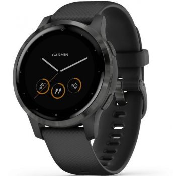 GARMIN Smartwatch Ceas inteligent Garmin Vivoactive 4S, negru, curea silicon negru, GPS + HR ieftin