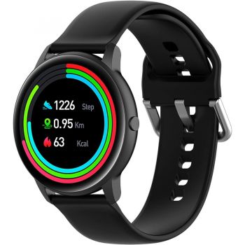 iMILAB Smartwatch IMILAB KW66, Display TFT LCD 1.28, Bluetooth, Bratara Silicon, Rezistent la apa, Android/iOS, Negru ieftin