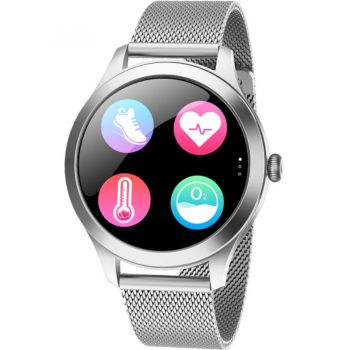 Maxcom Smartwatch Maxcom FW42, Stainless steel, bratara plasa metalica, Argintiu ieftin