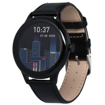Maxcom Smartwatch Maxcom FW48 Vanad, ecran AMOLED 1.32”, IP67, Bluetooth, Android / iOS, bratara piele, Negru