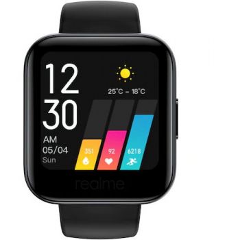 REALME Smartwatch Realme 161, Negru, stil casual, greutate 31g, curea din silicon de firma original