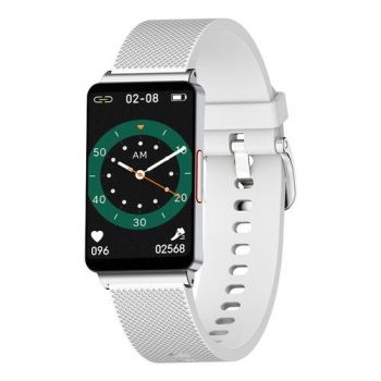 Smartband iSEN EP08, Ecran HD 1.57inch, ECG, Glicemie, Ritm cardiac, Presiune sanguina, Oxigen, Monitorizare somn, Bluetoth, IP67 (Alb)