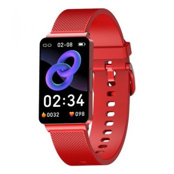 Smartband iSEN EP08, Ecran HD 1.57inch, ECG, Glicemie, Ritm cardiac, Presiune sanguina, Oxigen, Monitorizare somn, Bluetoth, IP67 (Rosu) ieftina