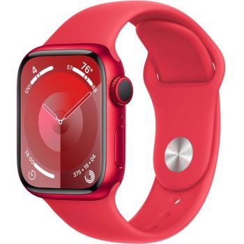 SmartWatch Apple Watch S9, Cellular, 41mm Carcasa Aluminium RED, RED Sport Band - S/M