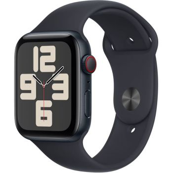 SmartWatch Apple Watch SE (2023), GPS, 44mm Aluminium Midnight cu Midnight Sport Band - S/M, GPS + Cellular