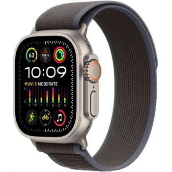 SmartWatch Apple Watch Ultra 2, Cellular, 49mm Carcasa Titanium, Blue/Black Trail Loop - S/M SmartWatch Apple Watch Ultra 2, Cellular, 49mm Carcasa Titanium, Blue/Black Trail Loop - S/M