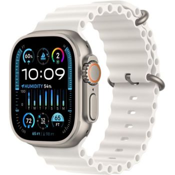 SmartWatch Apple Watch Ultra 2, Cellular, 49mm Carcasa Titanium, White Ocean Band SmartWatch Apple Watch Ultra 2, Cellular, 49mm Carcasa Titanium, White Ocean Band
