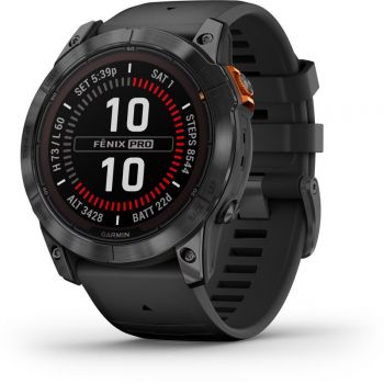 SmartWatch Garmin Fenix 7X Pro Solar, Glass, curea Neagra, Slate Grey SmartWatch Garmin Fenix 7X Pro Solar, Glass, curea Neagra, Slate Grey