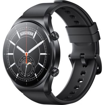 SmartWatch Xiaomi Watch S1, display AMOLED, corp otel inoxidabil, curea piele, Wi-Fi, Bluetooth, GPS + monitorizare SpO2 si ritm cardiac, autonomie pana la 14 zile, curea silicon inclusa