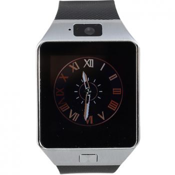 STAR Smartwatch Rush Carcasa Argintie Si Curea Silicon Neagra