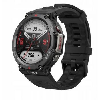 AMAZFIT Smartwatch Huami Amazfit T-REX 2, Display AMOLED 1.39, Bluetooth, GPS, bratara silicon, Android/iOS, Negru