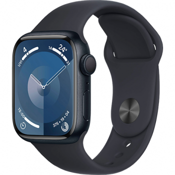 Apple Apple Watch 9, GPS, Carcasa Midnight Aluminium 45mm, Midnight Sport Band - M/L de firma original