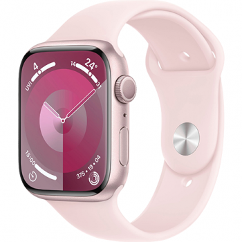 Apple Apple Watch 9, GPS, Carcasa Pink Aluminium 41mm, Light Pink Sport Band - S/M