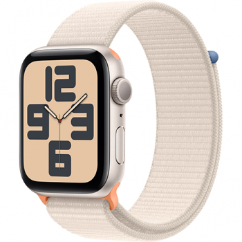Apple Apple Watch SE (2023), GPS, Carcasa Starlight Aluminium 44mm, Starlight Sport Loop