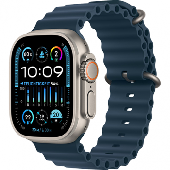 Apple Apple Watch Ultra 2, GPS, Cellular, Carcasa Titanium 49mm, Blue Ocean Band de firma original