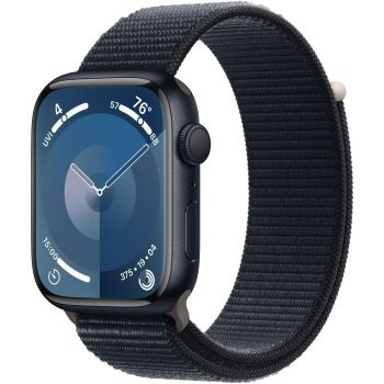Apple Watch S9, GPS, Carcasa Midnight Aluminium 45mm, Midnight Sport Loop