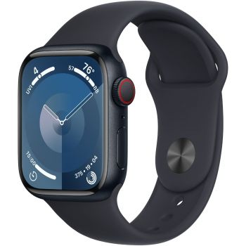 Apple Watch S9, GPS, Cellular, Carcasa Midnight Aluminium 41mm, S/M, Midnight Sport Band