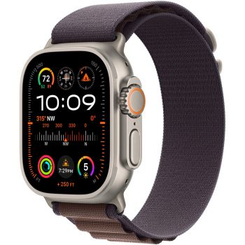 Apple Watch Ultra 2, GPS, Cellular, Carcasa Titanium 49mm, Indigo Alpine Loop - Large