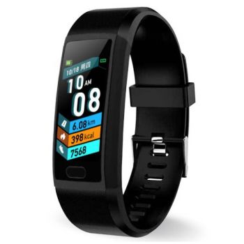 Bratara Fitness Smartband Techstar® T12 Waterproof IP65, Bluetooth 4.2, Compatibila Android & iOS, Display TFT 1.14 inch, Negru