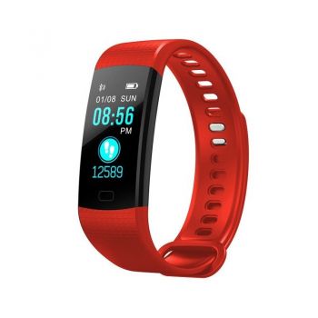 Bratara Smart Fitness Sport Y5 Rosu Bluetooth 4.0 Waterproof cu Monitorizare Somn, Cardiaca si Pedometru