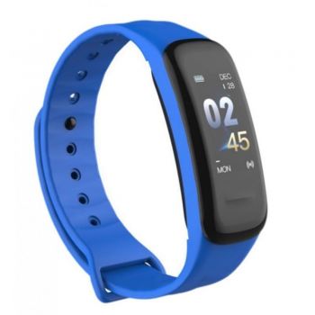 Bratara Smart Smartband Techstar® C1 Fitness, Waterproof IP65, BT4.0, OLED Color, Albastru