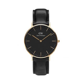 Daniel Wellington ceas Classic Sheffield femei, culoarea negru