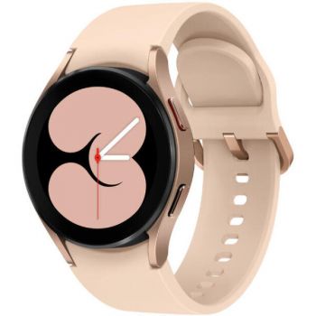 Samsung Smartwatch Samsung Galaxy Watch4, Bratara Cauciuc 40mm, LTE, Rezistent la apa si praf (Pink Gold)