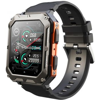 Smartwatch iSEN C20 Pro Orange, 1.83 inch, Apel bluetooth, Bluetooth 5.0, Ritm cardiac, SpO2, 123 sporturi, Ip68, 380mAh