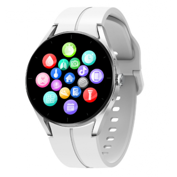 Smartwatch iSEN KS05 Silver cu Bratara Alba, 1.32