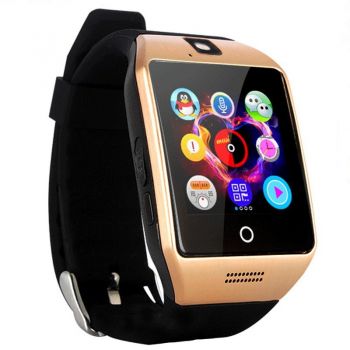Smartwatch Vogue Q18 Curved cu Camera si Telefon 3G Display 1.54 inch Bluetooth Auriu