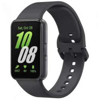 Bratara fitness Samsung Galaxy Fit 3, ecran AMOLED 1.6inch, Bluetooth 5.3, bratara silicon (Negru/Gri) de firma originala