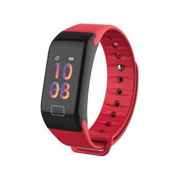 Bratara Fitness Techstar® F1 Plus, Ecran 0.66 inch inch OLED, IP66, Tensiune, Puls, Oximetru, Alerta Sedentarism, Rosu la reducere